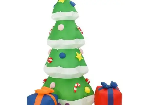 Decorațiuni brad Crăciun gonflabil LED interior/exterior 240 cm - 4/5