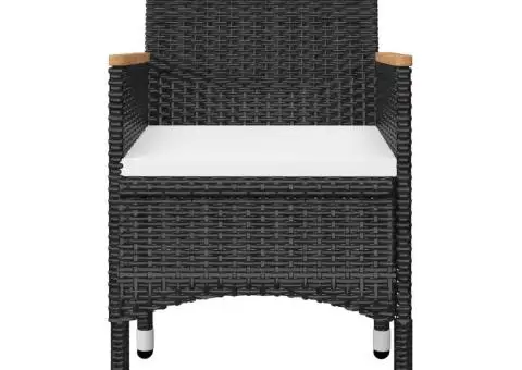 Set de masă pentru grădină, 5 piese, negru - 4/5