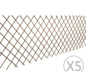 vidaXL Gard cu zăbrele, 5 buc.,180 x 90 cm, salcie