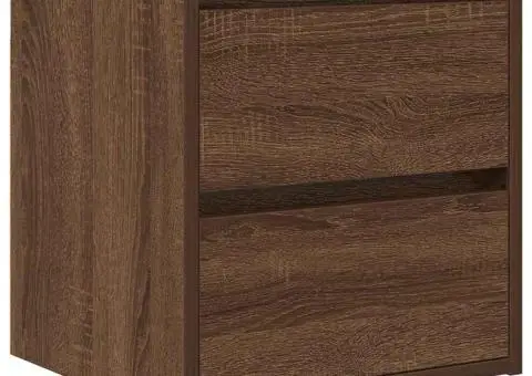 Noptiera montata pe perete Stejar maro 38x34x40 cm - 2/5