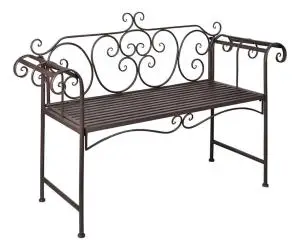 vidaXL Bancă de grădină, maro învechit, 132 cm, oțel