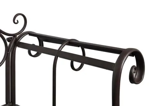 Bancă de grădină, maro învechit, 132 cm, oțel - 3/5