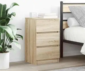 vidaXL Noptiera cu 3 sertare Stejar Sonoma 39x35x65 cm