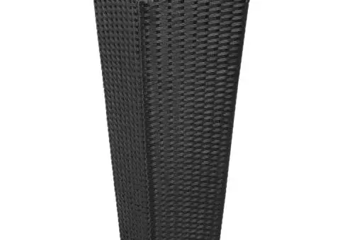 Straturi înălțate de grădină, 3 buc., negru, poliratan - 4/5