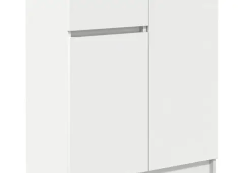 Bufetă cu sertar alb 71x35x84 cm din lemn prelucrat - 2/5