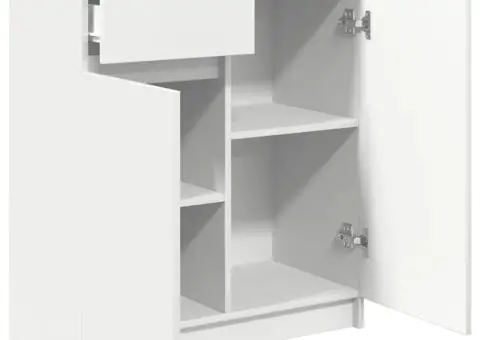 Bufetă cu sertar alb 71x35x84 cm din lemn prelucrat - 5/5