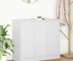 vidaXL Bufetă albă 85x34x76 cm din lemn prelucrat
