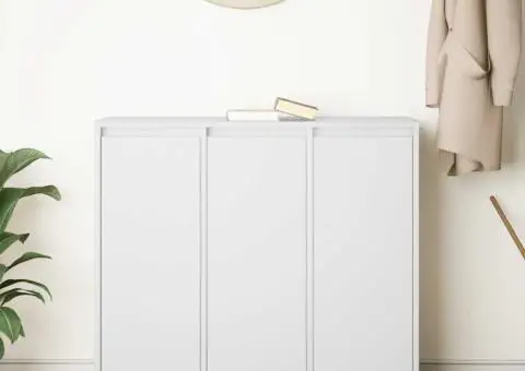 Bufetă albă 85x34x76 cm din lemn prelucrat - 3/5