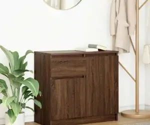 vidaXL Bufetă cu sertar Stejar maro 71x35x65 cm Lemn prelucrat