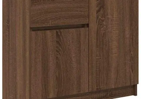 Bufetă cu sertar Stejar maro 71x35x65 cm Lemn prelucrat - 2/5