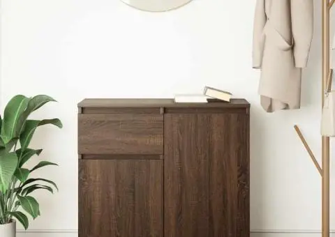 Bufetă cu sertar Stejar maro 71x35x65 cm Lemn prelucrat - 3/5