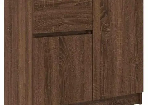 Bufetă cu sertar Stejar maro 71x35x65 cm Lemn prelucrat - 4/5