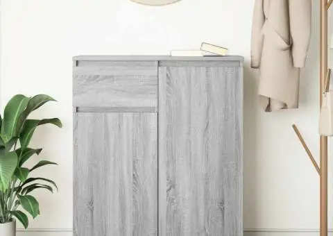 Bufetă cu sertar Gri Sonoma 71x35x84 cm Lemn prelucrat - 3/5