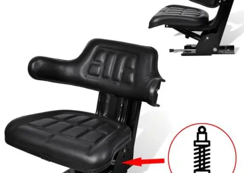 Scaun de tractor cu suspensie, negru - 2/5