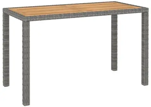 Set mobilier de exterior, 6 piese, gri, poliratan, lemn acacia - 2/5