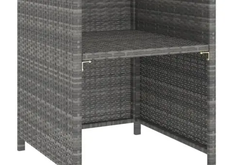 Set mobilier de exterior, 6 piese, gri, poliratan, lemn acacia - 5/5