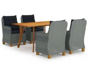 vidaXL Set de masă pentru grădină, 5 piese, gri deschis