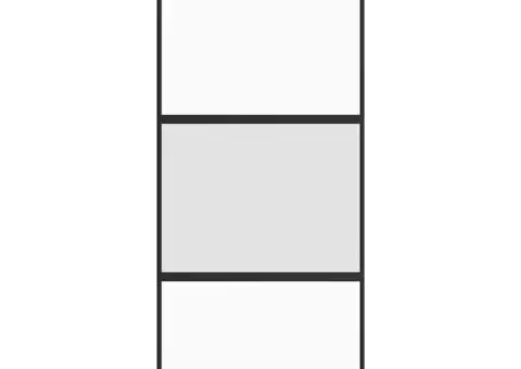 Ușă glisantă cu set feronerie neagră 90x205cm sticlă securizată - 2/5