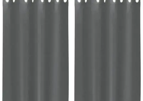 Perdele voal cu oeje 2 buc Gri închis 140x175 cm - 2/5