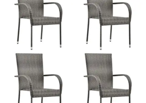 Set mobilier de grădină, 5 piese, gri, poliratan - 5/5