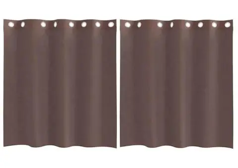 Perdele Voile cu Oelii 2 buc Maro 140x140 cm - 2/5