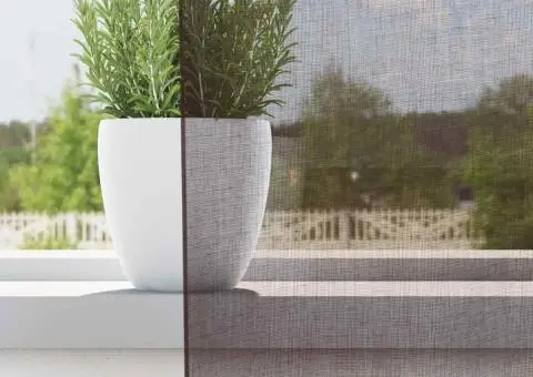 Perdele Voile cu Oelii 2 buc Maro 140x140 cm - 3/5