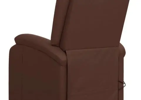 Fotoliu de masaj cu ridicare, maro, piele ecologică - 5/5