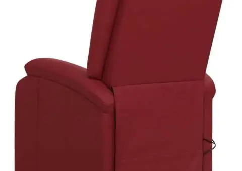 Fotoliu de masaj cu ridicare, roșu vin, piele ecologică - 5/5