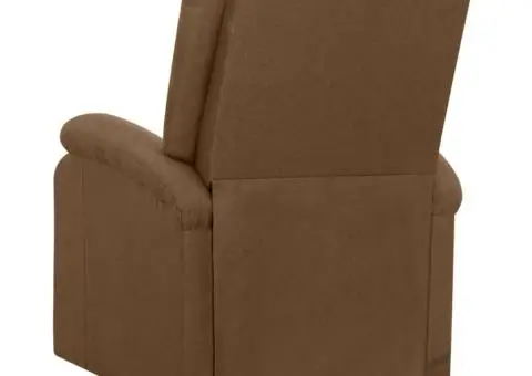 Fotoliu de masaj cu ridicare, maro, material textil - 4/5