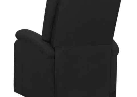 Fotoliu de masaj cu ridicare, negru, material textil - 4/5