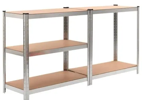 Raft depozitare cu 5 niveluri, argintiu, oțel&lemn prelucrat - 2/5