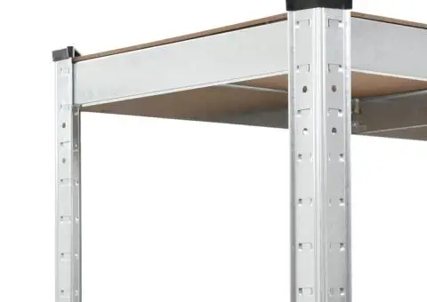 Raft depozitare cu 5 niveluri, argintiu, oțel&lemn prelucrat - 5/5