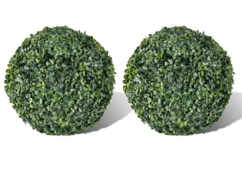 Arbuști ornamentali artificiali bilă pe tulpină,  2 buc., 27 cm - 1/3