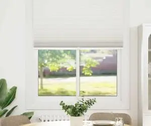 Jaluzea plisse, alb, 110x100 cm, pliuri