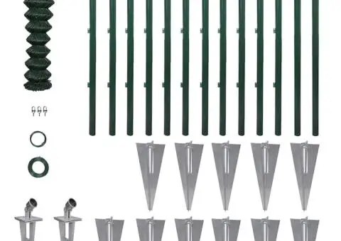 Gard de legătură din plasă cu stâlpi/țăruși, 1,25x25 m, oțel - 1/5