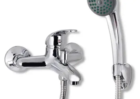 Set baterie robinet duș pentru baie, crom - 1/5