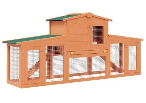 Cușcă mare iepuri cușcă adăpost animale mici cu acoperiș lemn - 2/5