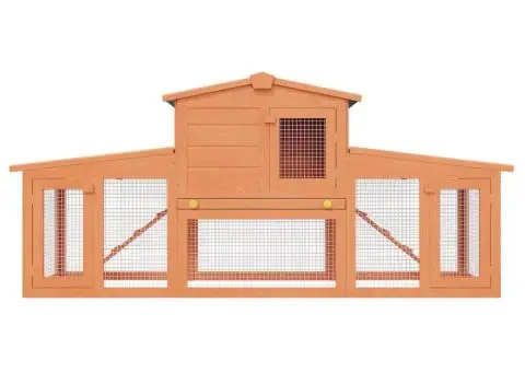 Cușcă mare iepuri cușcă adăpost animale mici cu acoperiș lemn - 3/5