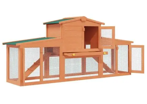 Cușcă mare iepuri cușcă adăpost animale mici cu acoperiș lemn - 4/5