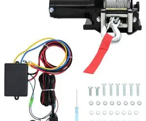 Vinci electric 12 V/1360 kg cu placă de montaj a scripetelui