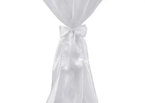 Husă de masă albă, 60 cm, cu fundă, 2 buc - 2/5