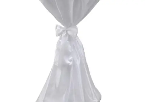 Husă de masă albă, 60 cm, cu fundă, 2 buc - 4/5