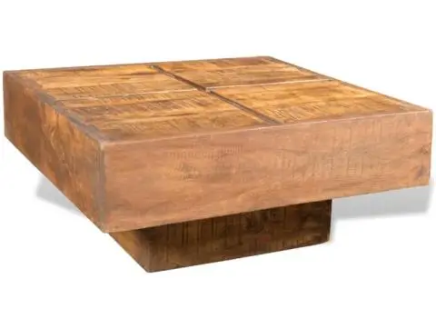 Măsuță de cafea pătrată, maro, lemn masiv de mango - 1/5