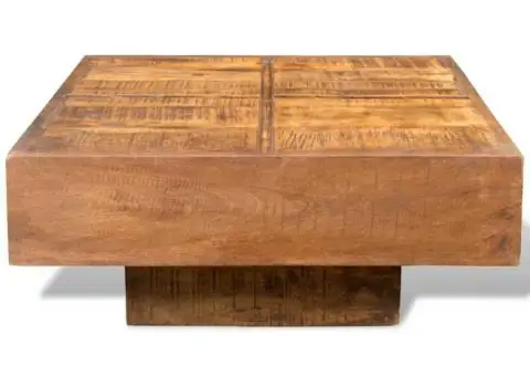 Măsuță de cafea pătrată, maro, lemn masiv de mango - 2/5