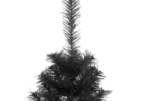 Pom de Crăciun artificial cu suport, negru, 150 cm, PVC - 4/5