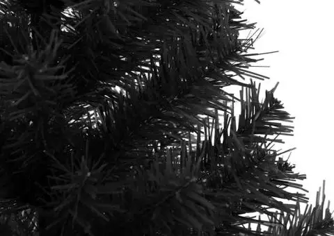 Pom de Crăciun artificial cu suport, negru, 150 cm, PVC - 5/5