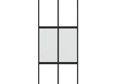 Ușă glisantă cu set feronerie neagră 76x205cm sticlă securizată - 2/5