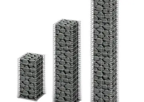 Set gabioane, 3 buc, sârmă galvanizată - 1/4