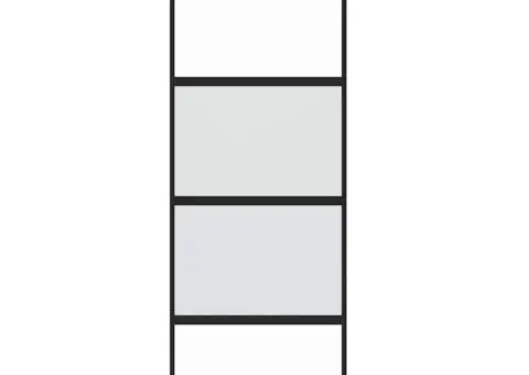 Ușă glisantă cu set feronerie neagră 76x205cm sticlă securizată - 2/5