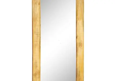 Oglindă de perete, cadru din lemn masiv, 120 x 60 cm - 1/5